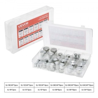 VEVOR Σετ 72 Τεμαχίων Υδραυλικών Εξαρτημάτων 37° JIC με Καπάκια και... VEVOR Σετ 72 Τεμαχίων Υδραυλικών Εξαρτημάτων 37° JIC με Καπάκια και...