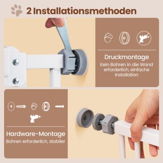 Costway Προστατευτικό Κάγκελο Σκάλας για Κατοικίδια με Επεκτάσεις Λ...