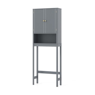 Costway Ντουλάπι Τουαλέτας Γκρι με Πόρτες, Ρυθμιζόμενο Ράφι & Χώρο ...