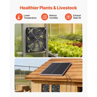 VEVOR Ηλιακός Ανεμιστήρας 30W με Ρυθμιζόμενο Πάνελ και 2 Ταχύτατους...