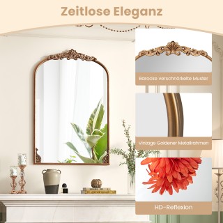 Costway Χρυσός Vintage Καθρέπτης Μπαρόκ με Μεταλλικό Πλαίσιο, Διασ... Costway Χρυσός Vintage Καθρέπτης Μπαρόκ με Μεταλλικό Πλαίσιο, Διασ...