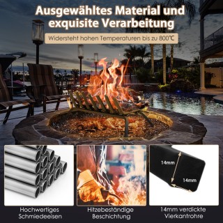 Costway Ανθεκτική Σχάρα Τζακιού από Σφυρήλατο Σίδερο με Αντοχή σε ... Costway Ανθεκτική Σχάρα Τζακιού από Σφυρήλατο Σίδερο με Αντοχή σε ...