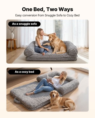 VEVOR Ορθοπεδικό Κρεβάτι Ανθρώπου με Memory Foam, Σκούρο Γκρι RLGCS...