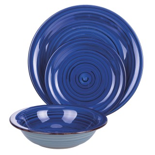 Galileo Σετ πιάτων 12 τεμαχίων σε χειροποίητη ζωγραφιστή πέτρα για ...