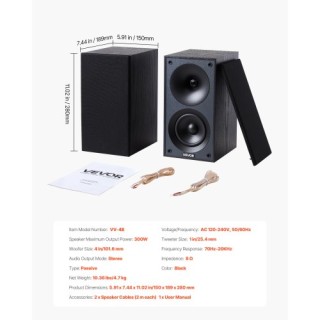 VEVOR Ζεύγος Παθητικών Ηχείων Βιβλιοθήκης Στερεοφωνικού Ήχου 70Hz-2... VEVOR Ζεύγος Παθητικών Ηχείων Βιβλιοθήκης Στερεοφωνικού Ήχου 70Hz-2...