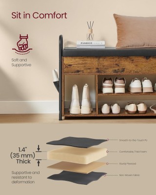 VASAGLE Πάγκος Παπουτσιών με Αποθηκευτικό Χώρο και Πλαϊνές Τσέπες 8... VASAGLE Πάγκος Παπουτσιών με Αποθηκευτικό Χώρο και Πλαϊνές Τσέπες 8...