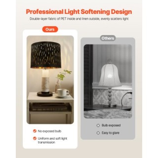 VEVOR Σετ 2 Στρογγυλά Καπέλα Λάμπας 13x13x10 εκ με Άρπα YZXDZ1310IN...