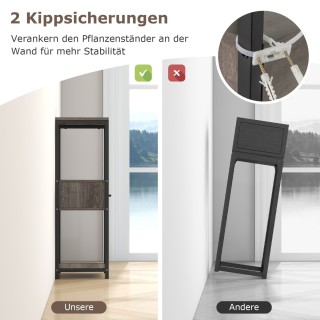 Costway  Τριώροφος Σταντ Φυτών με Συρτάρι και Αντιολισθητικά Πέλματ...