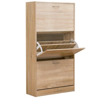 BAKAJI Ντουλάπα παπουτσιών 3 φύλλων με ράφια διπλού βάθους από μελ... BAKAJI Ντουλάπα παπουτσιών 3 φύλλων με ράφια διπλού βάθους από μελ...