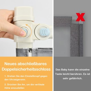 Costway Παιδικό Προστατευτικό Κάγκελο Κρεβατιού ρυθμιζόμενο στα 24 ...