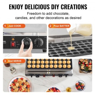 Μηχανή Παρασκευής Μίνι Ολλανδικών Pancake 43mm VEVOR 50PCS 1700W  S...
