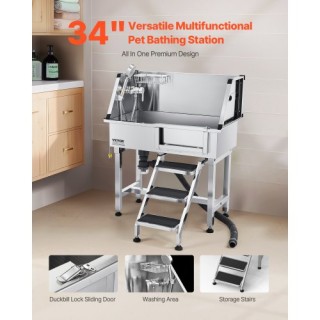 VEVOR Μπανιέρα Καλλωπισμού Σκύλων με Σκάλες και Ντους BXGCWYG34CZJF... VEVOR Μπανιέρα Καλλωπισμού Σκύλων με Σκάλες και Ντους BXGCWYG34CZJF...