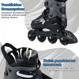 Costway Παιδικά ρυθμιζόμενα πατίνια inline 4 μεγεθών με φωτιζόμενες...