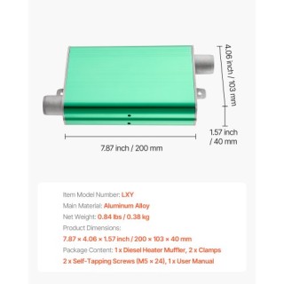 VEVOR Σιγαστήρας Πετρελαιοκινητήρα Diesel 24mm, με Αλουμινένιο Σωλή... VEVOR Σιγαστήρας Πετρελαιοκινητήρα Diesel 24mm, με Αλουμινένιο Σωλή...