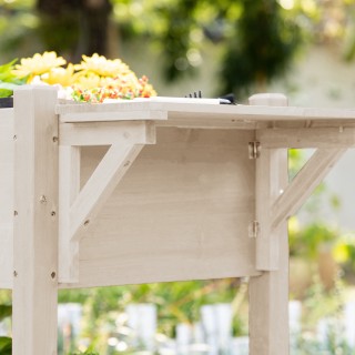 Outsunny Εξωτερική Ζαρντινιέρα με 8 Διαμερίσματα και Πλαϊνό Ράφι κα...