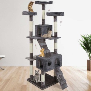 BAKAJI Ονυχοδρόμιο για Γάτες Sisal 170cm Γκρι 01824783