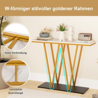 Κομψό Τραπέζι Εισόδου από Τεχνητό Μάρμαρο με Χρυσό Μεταλλικό Πλαίσι... Κομψό Τραπέζι Εισόδου από Τεχνητό Μάρμαρο με Χρυσό Μεταλλικό Πλαίσι...