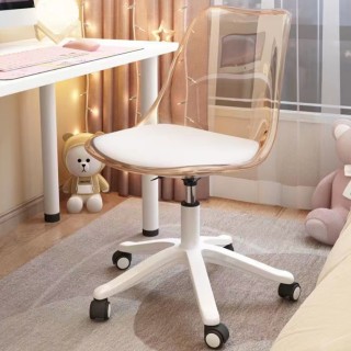 Shally Dogan  Καρέκλα Γραφείου με ρόδες και Διαφανή Πλάτη Μπρονζέ Κ...