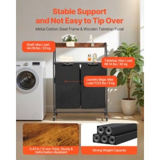 VEVOR Διπλό Καλάθι Άπλυτων με Ρόδες και Γάντζους XYLEKJSMGBS2NT3MS0... VEVOR Διπλό Καλάθι Άπλυτων με Ρόδες και Γάντζους XYLEKJSMGBS2NT3MS0...