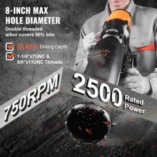 VEVOR Διαμαντοτρύπανο Υγρού & Ξηρού Τύπου 3200W 750RPM  LSJGSZKJY84...