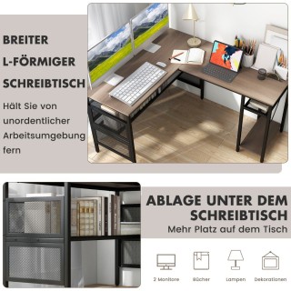 Costway Μοντέρνο Γραφείο σε Σχήμα L με Αναστρέψιμο Σχεδιασμό και Π... Costway Μοντέρνο Γραφείο σε Σχήμα L με Αναστρέψιμο Σχεδιασμό και Π...