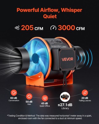 VEVOR Inline Ανεμιστήρας Αεραγωγού 349 m³/h, EC Motor 101,6 mm, με ... VEVOR Inline Ανεμιστήρας Αεραγωγού 349 m³/h, EC Motor 101,6 mm, με ...