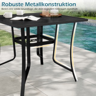 Costway Μεταλλικό τετράγωνο τραπέζι κήπου για 4 άτομα με οπή για ομ... Costway Μεταλλικό τετράγωνο τραπέζι κήπου για 4 άτομα με οπή για ομ...