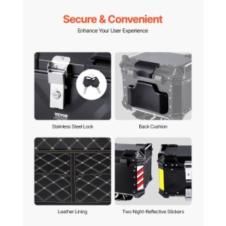 VEVOR 55L Μοτοσυκλετιστική Βαλίτσα Ουράς με Δερμάτινη Επένδυση MTCJ... VEVOR 55L Μοτοσυκλετιστική Βαλίτσα Ουράς με Δερμάτινη Επένδυση MTCJ...
