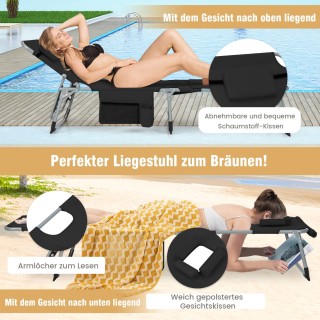 Costway Ρυθμιζόμενη Ξαπλώστρα Παραλίας με Αφαιρούμενο Μαξιλάρι και... Costway Ρυθμιζόμενη Ξαπλώστρα Παραλίας με Αφαιρούμενο Μαξιλάρι και...