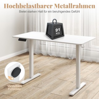 Costway Ηλεκτρικό Ρυθμιζόμενο Γραφείο 120 x 60 cm με Άγκιστρο - Λευ...