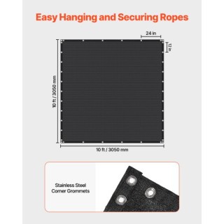 VEVOR Οθόνη Ιδιωτικότητας 10x10 ft για Κήπο (Μαύρο) JBZGB100FT18PIA... VEVOR Οθόνη Ιδιωτικότητας 10x10 ft για Κήπο (Μαύρο) JBZGB100FT18PIA...