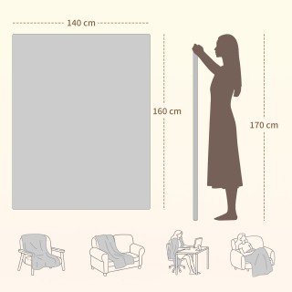 HOMCOM Ηλεκτρική Κουβέρτα 160x140 cm με 5 Επίπεδα Θερμότητας και 2 ... HOMCOM Ηλεκτρική Κουβέρτα 160x140 cm με 5 Επίπεδα Θερμότητας και 2 ...