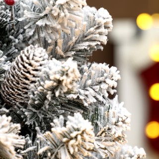 HOMCOM Μικρό Χριστουγεννιάτικο Δέντρο Ύψους 60 εκ. με 72 Χιονισμένα...