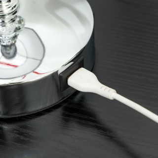 HOMCOM  Επιτραπέζιο Φωτιστικό με Κρυστάλλους και Θύρα USB, από Μέτα...