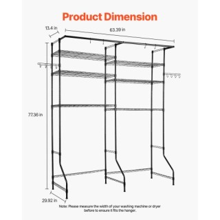 VEVOR Ράφι Αποθήκευσης Πλυντηρίου 6 Επιπέδων Μαύρο LDXYJZJTJK2PA7MN... VEVOR Ράφι Αποθήκευσης Πλυντηρίου 6 Επιπέδων Μαύρο LDXYJZJTJK2PA7MN...