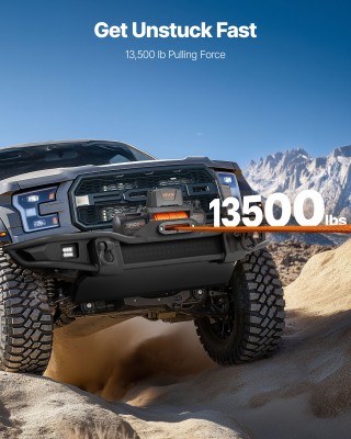 VEVOR Ηλεκτρικός Γερανός 12V, 6100 kg, Συνθετικό Σχοινί 28 m, Αδιάβ...