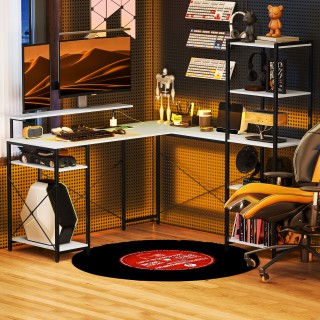 HOMCOM Γωνιακό Γραφείο με Ηλεκτρική Πρίζα και USB, Ράφι και Βάση γ... HOMCOM Γωνιακό Γραφείο με Ηλεκτρική Πρίζα και USB, Ράφι και Βάση γ...