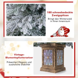 Costway 120 εκ Τεχνητό Χριστουγεννιάτικο Δέντρο σε Γλάστρα με 100 Π...