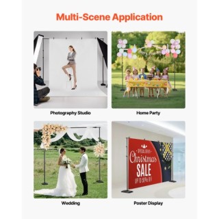 VEVOR Κιτ Βάσης Φόντου 2.6 x 3 μέτρα για Πάρτι & Φωτογραφικό Στούντ...