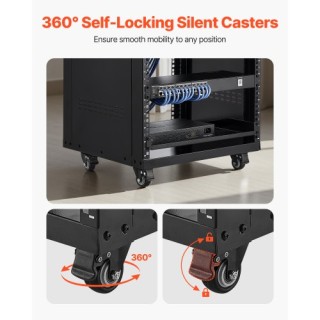 VEVOR Ράφι Εξοπλισμού Στούντιο 16U, Φορτίο Μέγιστης Αντοχής 90.7 kg...