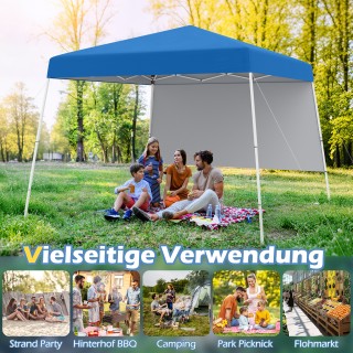 Costway Γαλάζιος Πτυσσόμενος Κήπος 3x3m με Ρυθμιζόμενο Πλευρικό Τοί...