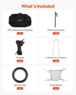 VEVOR Φορητό Κλουβί Μπέιζμπολ 3660 x 3100 x 2330mm με Άνοιγμα για Μ...