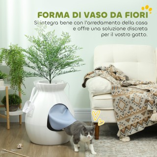 PawHut Λεκάνη για Γάτες Αντιοσμητική σε σχήμα Βάζου με Φτυαράκι, απ...