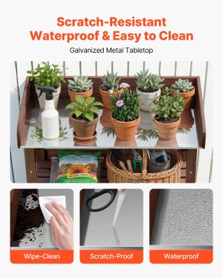 VEVOR Ξύλινος Πάγκος Κηπουρικής Εξωτερικού Χώρου με Επιφάνεια 78 x ...