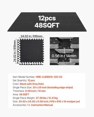 VEVOR Σετ Αφρώδης Πλακιδίων Γυμναστικής, 12 Τεμ., Υψηλής Πυκνότητας... VEVOR Σετ Αφρώδης Πλακιδίων Γυμναστικής, 12 Τεμ., Υψηλής Πυκνότητας...