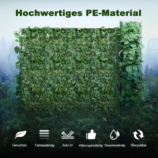Costway Τεχνητός Φράχτης Κισσού με Ρεαλιστικά Φύλλα για Εσωτερική κ...