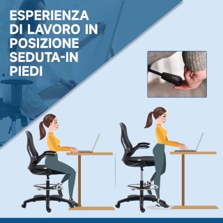 Vinsetto Καρέκλα Γραφείου με Οσφυϊκή Υποστήριξη, Ρυθμιζόμενο Ύψος κ...
