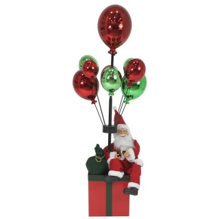 BAKAJI Άγιος Βασίλης με Κόκκινα και Πράσινα Μπαλόνια Διακόσμηση Χρι...