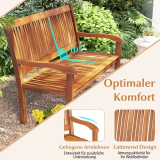 Costway Ξύλινος Πάγκος Κήπου από Ακακία με Εργονομικό Σχεδιασμό και...