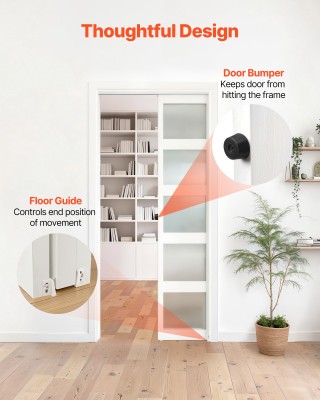 VEVOR Σετ Συρόμενης Πόρτας 1746 mm με Μηχανισμό Soft Close για Ομαλ...